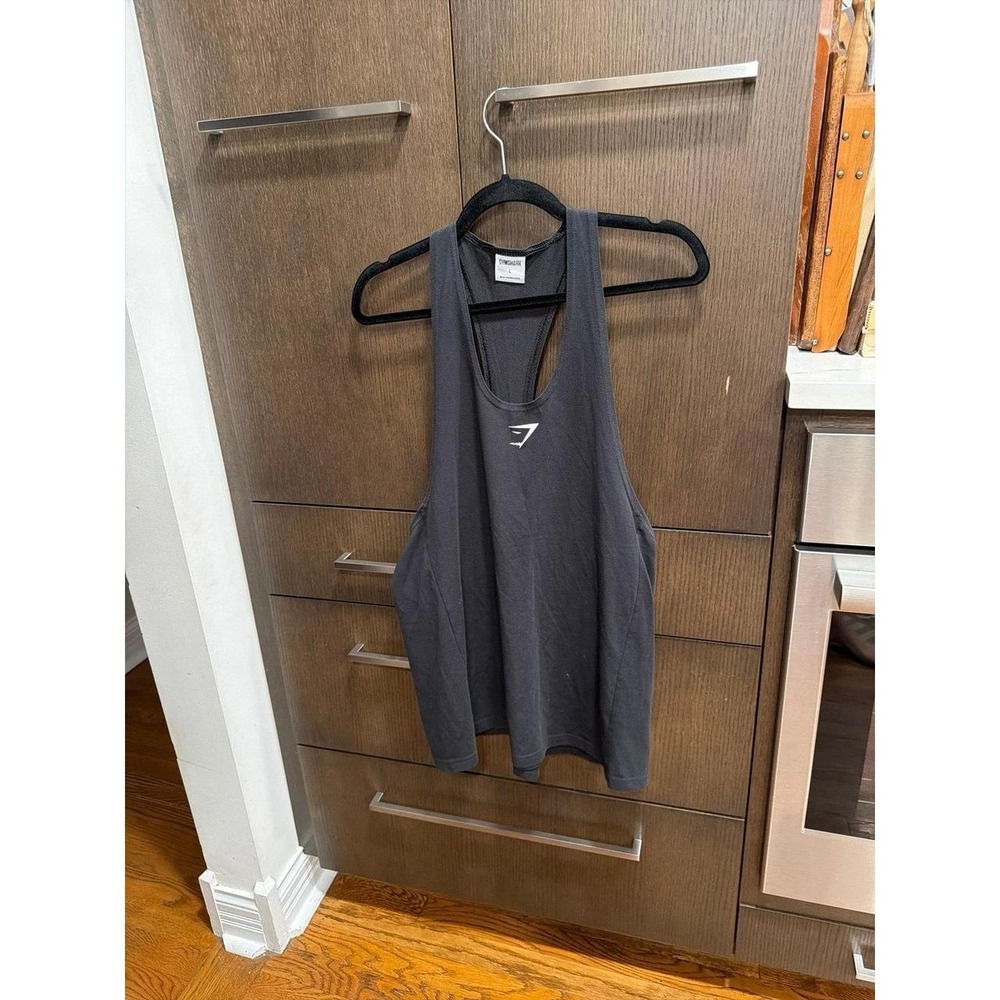 Gymshark Bold Stringer tank top features a racerback men's large